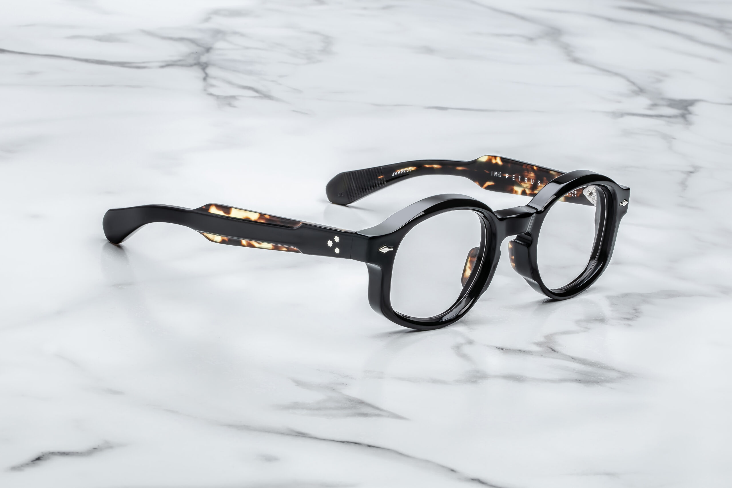 Optical Frame Model Petrus in Color Noir with Superlight Grey lenses from Jacques Marie Mage