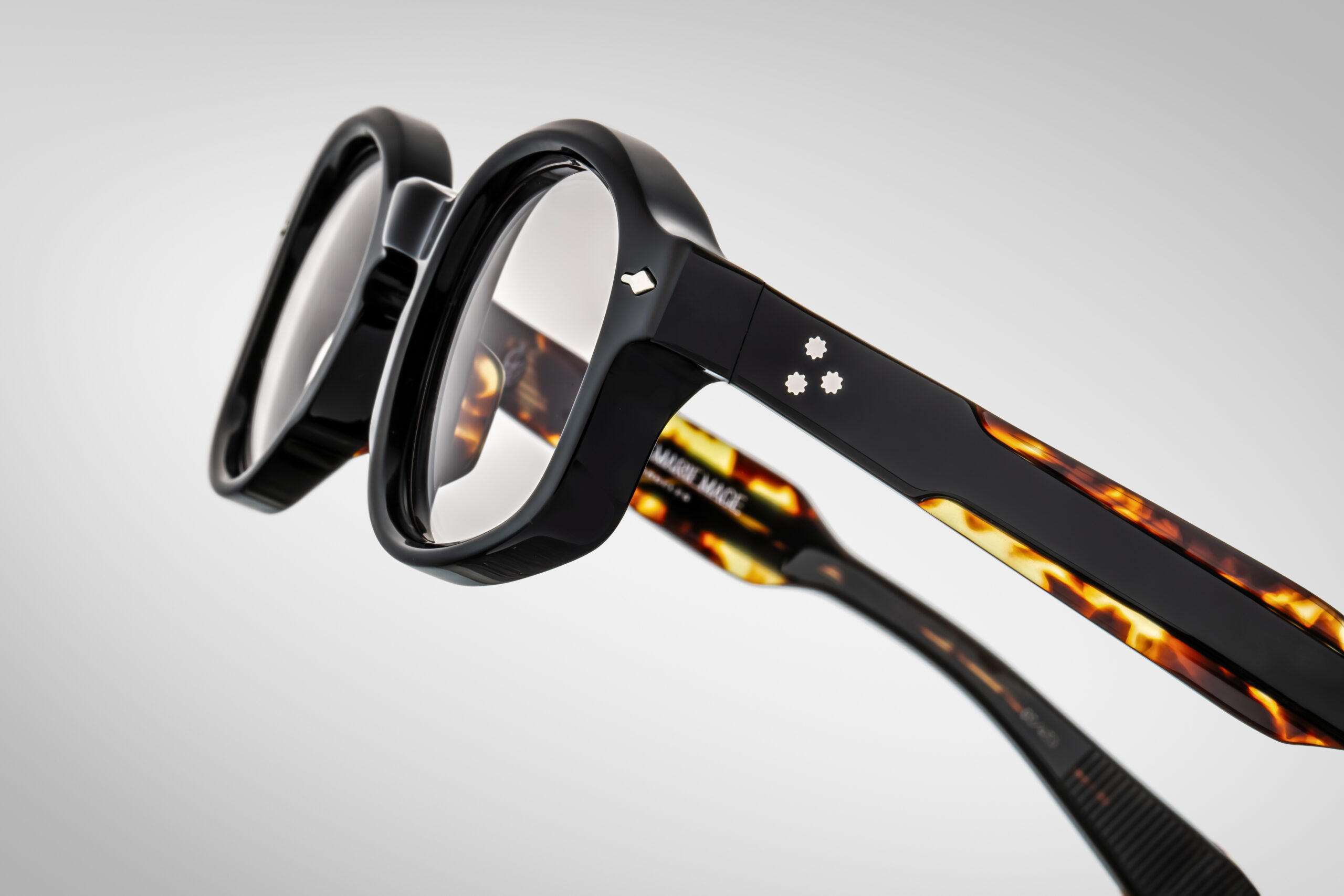 Optical Frame Model Petrus in Color Noir with Superlight Grey lenses from Jacques Marie Mage