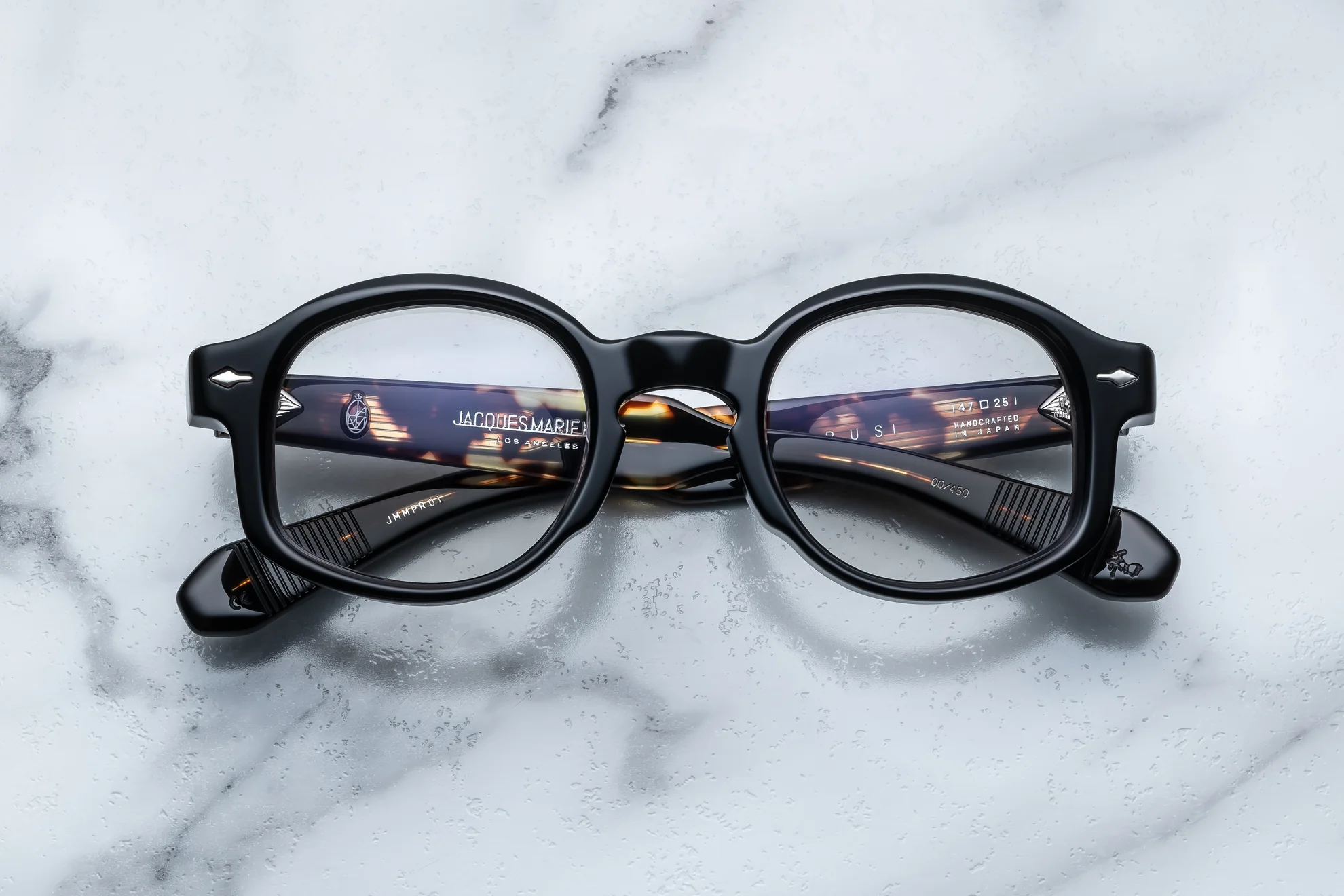 Optical Frame Model Petrus in Color Noir with Superlight Grey lenses from Jacques Marie Mage
