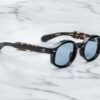 Sunglasses Model Petrus in Color Noir with Cerulean lenses from Jacques Marie Mage