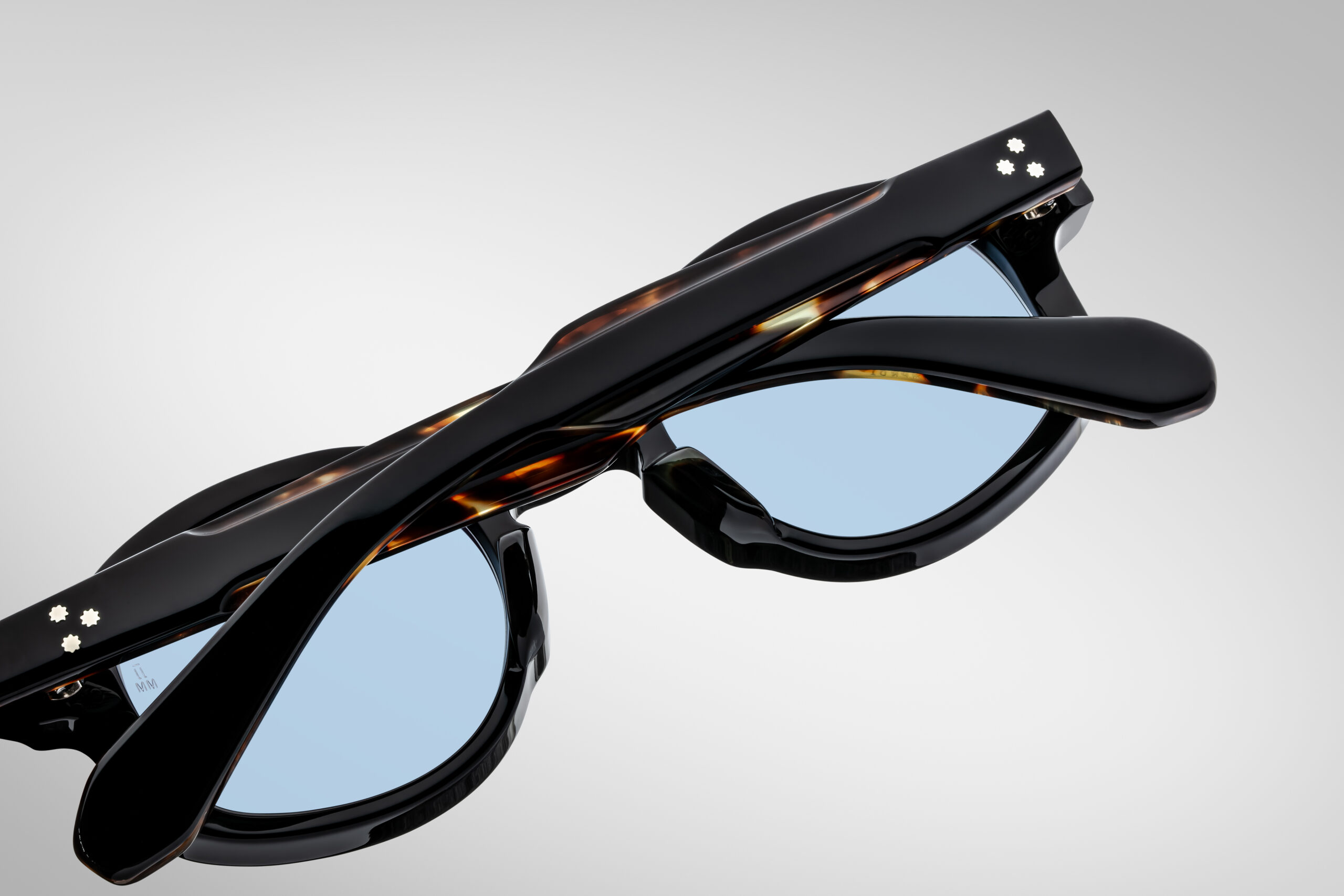 Sunglasses Model Petrus in Color Noir with Cerulean lenses from Jacques Marie Mage