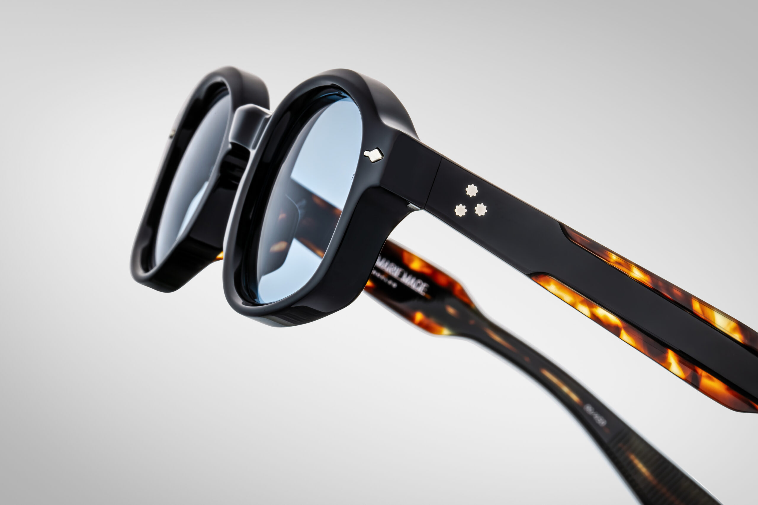 Sunglasses Model Petrus in Color Noir with Cerulean lenses from Jacques Marie Mage