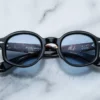 Sunglasses Model Petrus in Color Noir with Cerulean lenses from Jacques Marie Mage