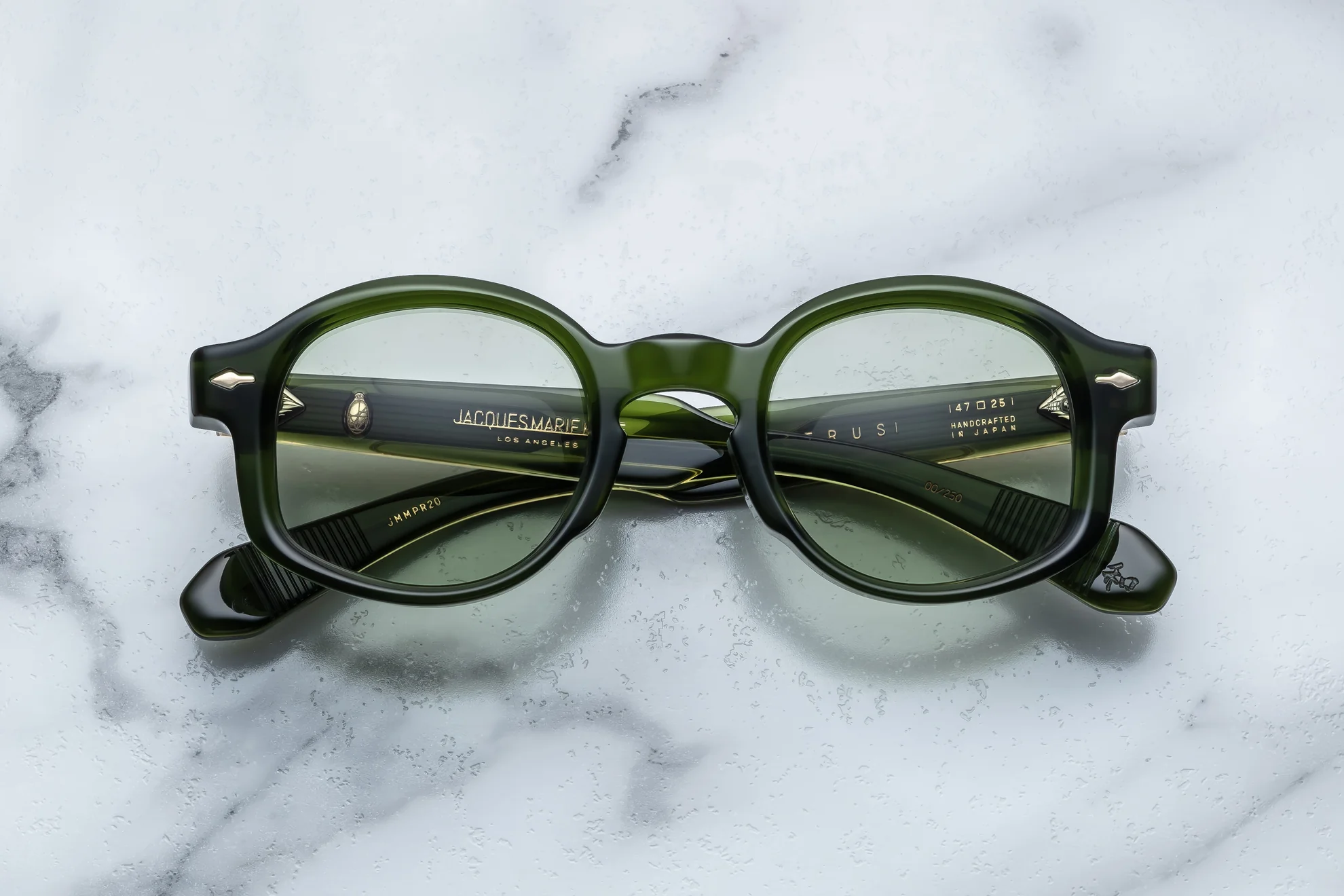 Sunglasses Model Petrus in Color Rover with Light Bottle Green lenses from Jacques Marie Mage