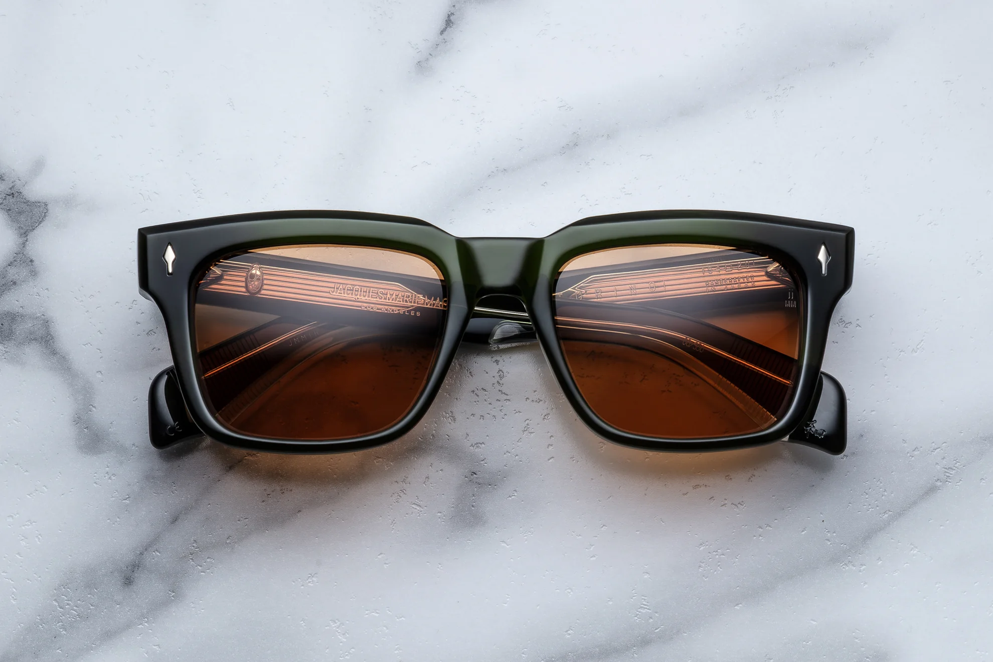 Sunglasses ModelTorino in Color Bornéo with orange lenses from Jacques Marie Mage