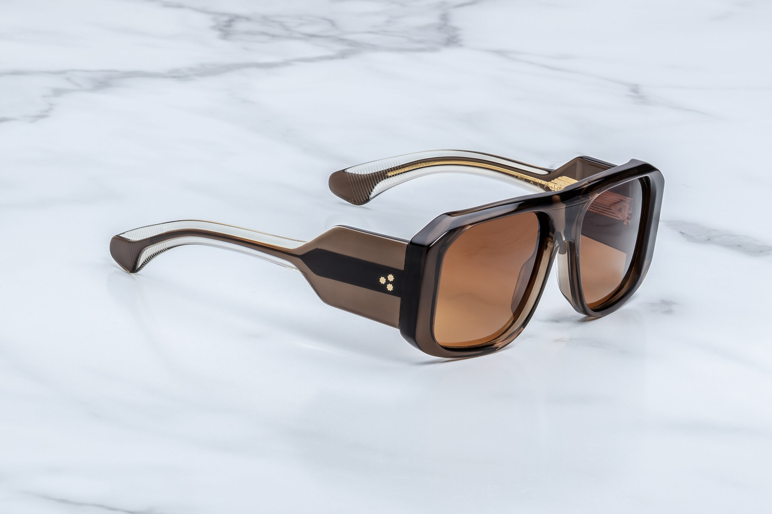 Sunglasses Model Alfie in Color London with Dark orange gradient lenses from Jacques Marie Mage