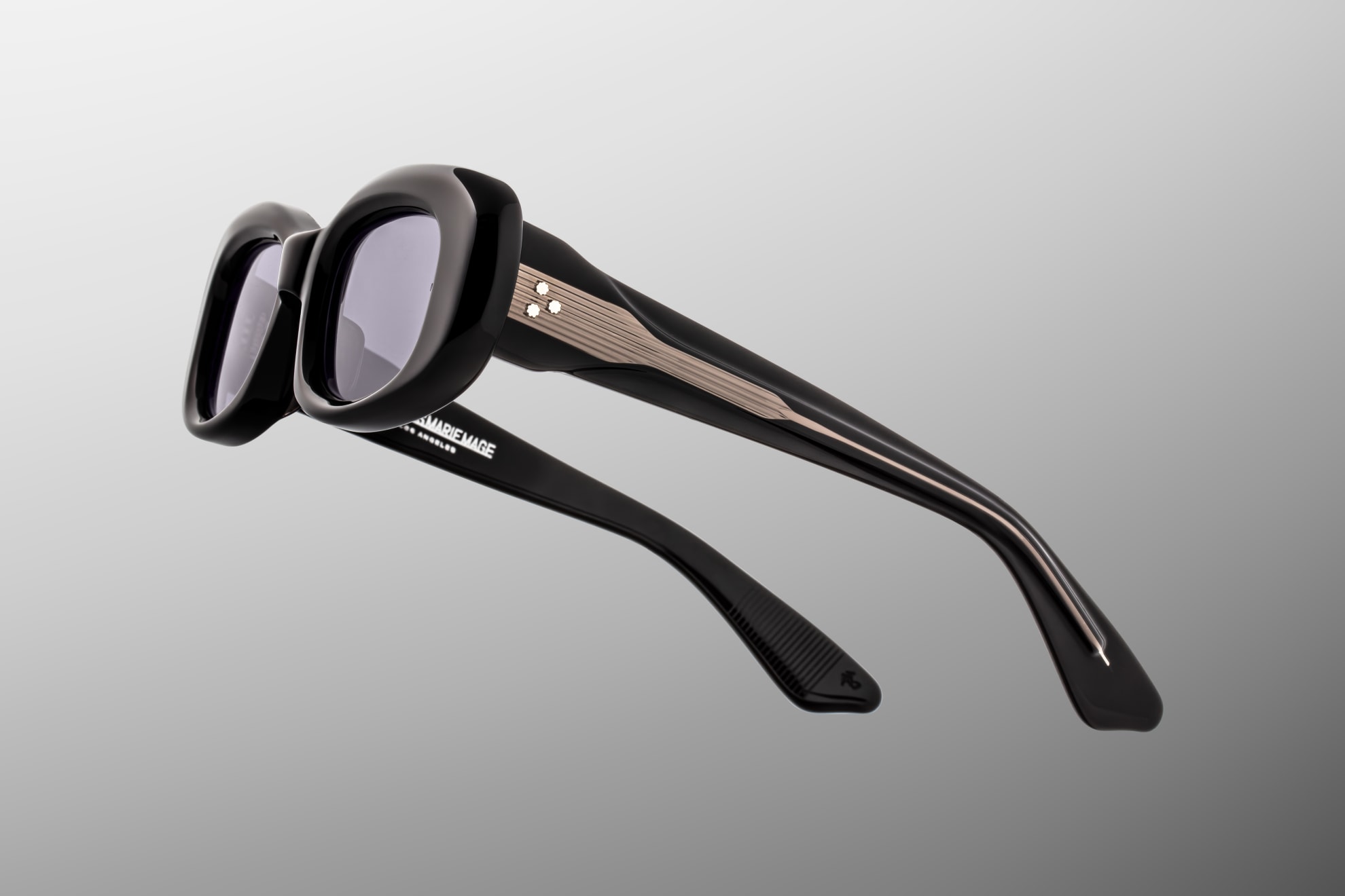 Sunglasses Model Ann in Color Raven with Charcoal lenses from Jacques Marie Mage