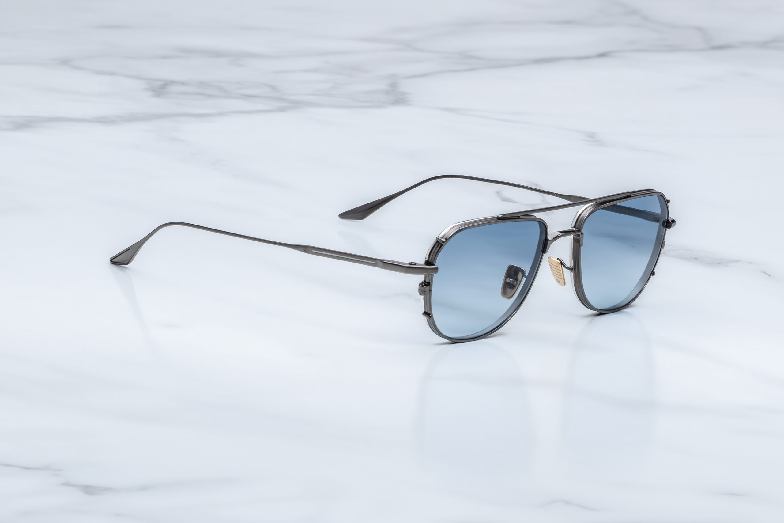 Sunglasses Model Cendrars in color Antique Silver with Serene gradient lenses from Jacques Marie Mage