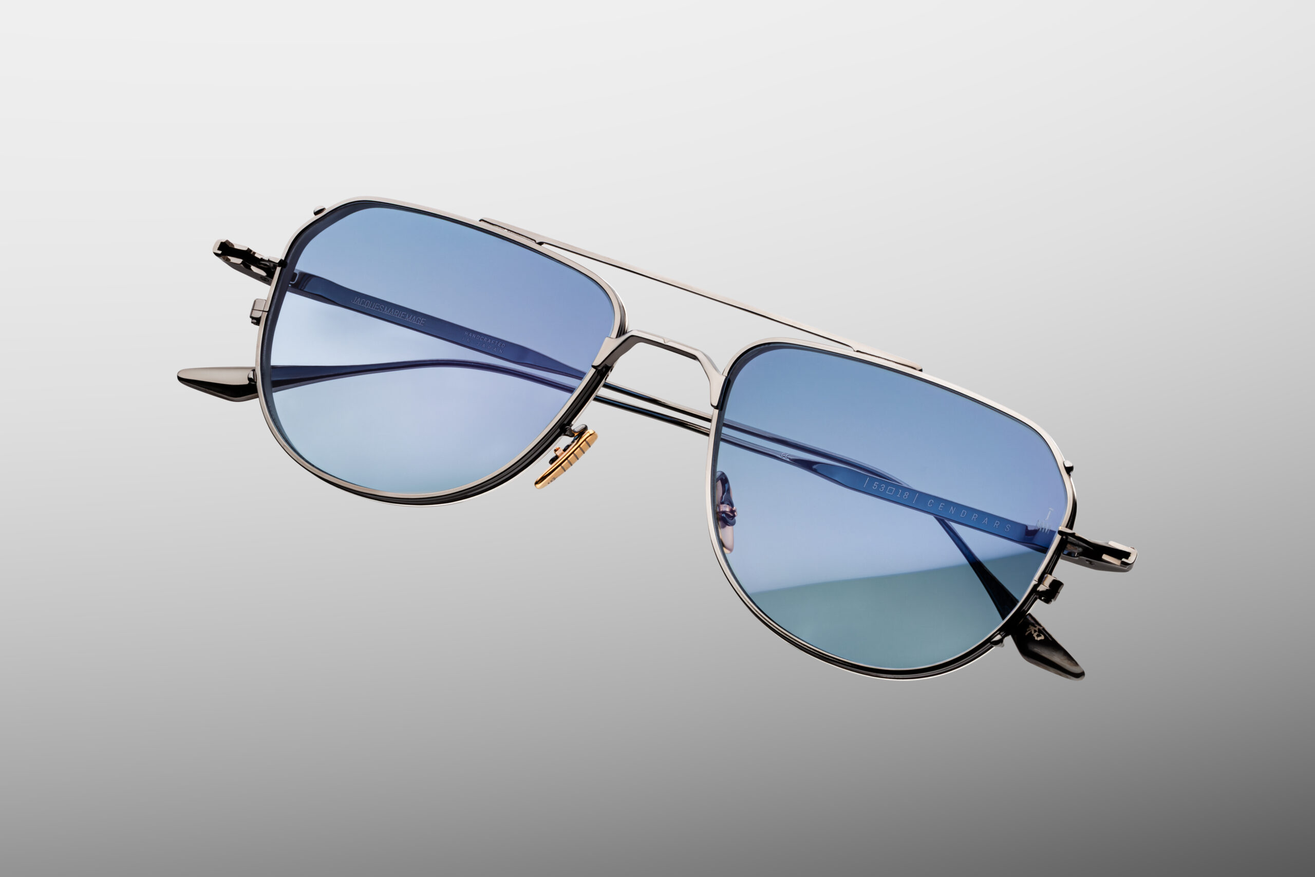 Sunglasses Model Cendrars in color Antique Silver with Serene gradient lenses from Jacques Marie Mage