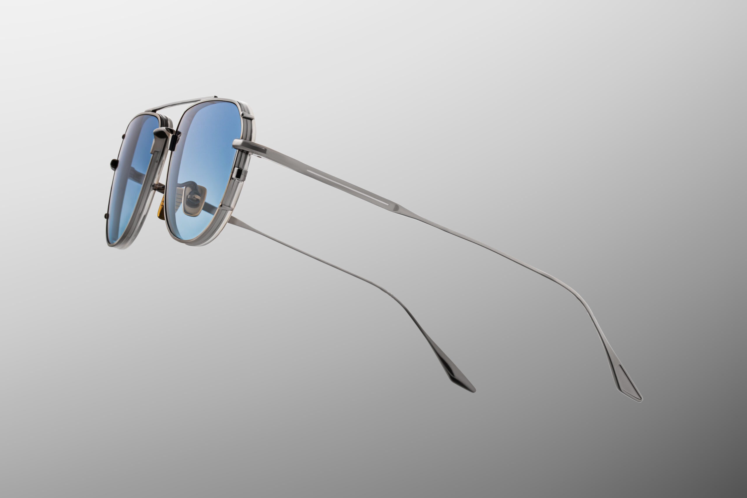Sunglasses Model Cendrars in color Antique Silver with Serene gradient lenses from Jacques Marie Mage