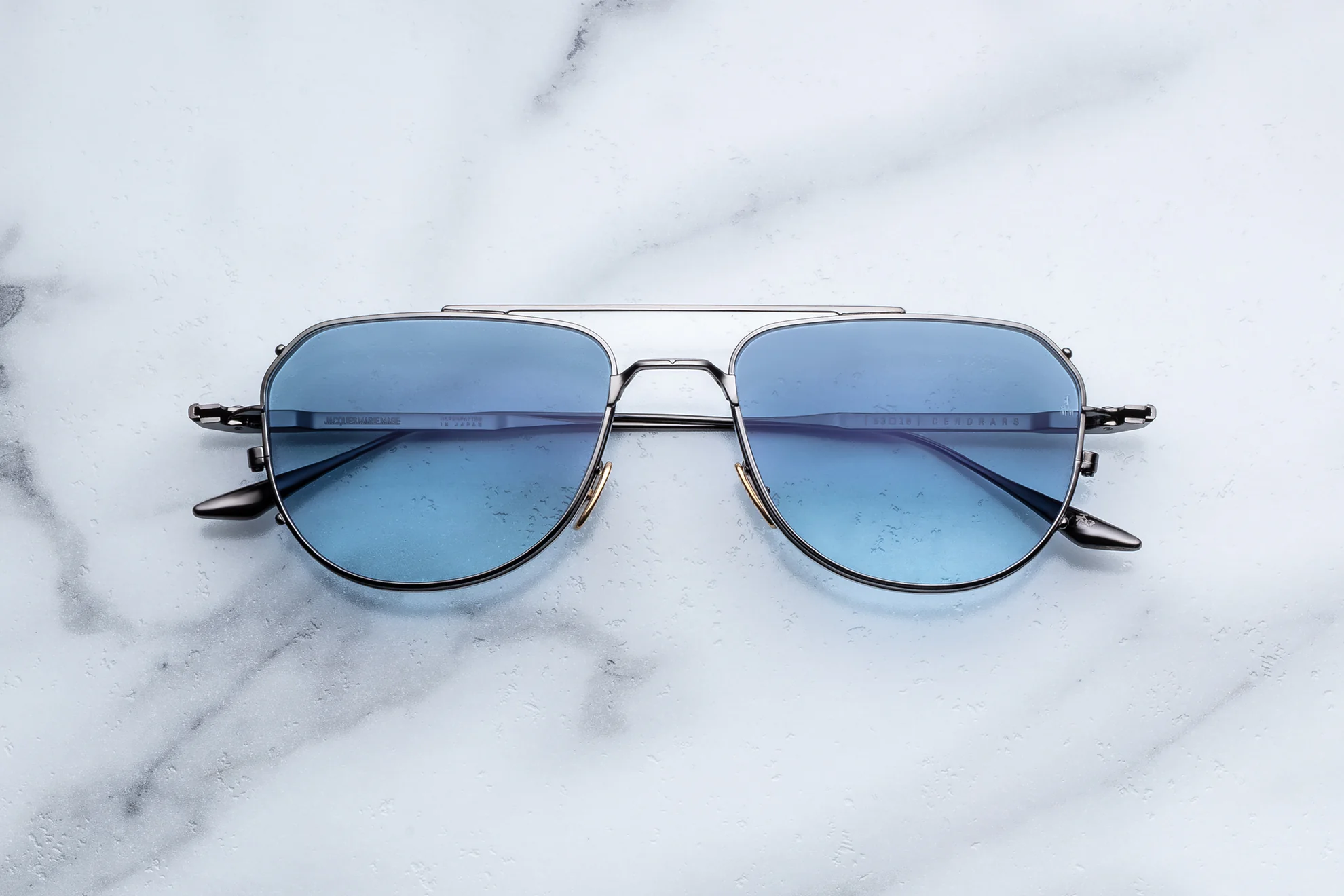 Sunglasses Model Cendrars in color Antique Silver with Serene gradient lenses from Jacques Marie Mage