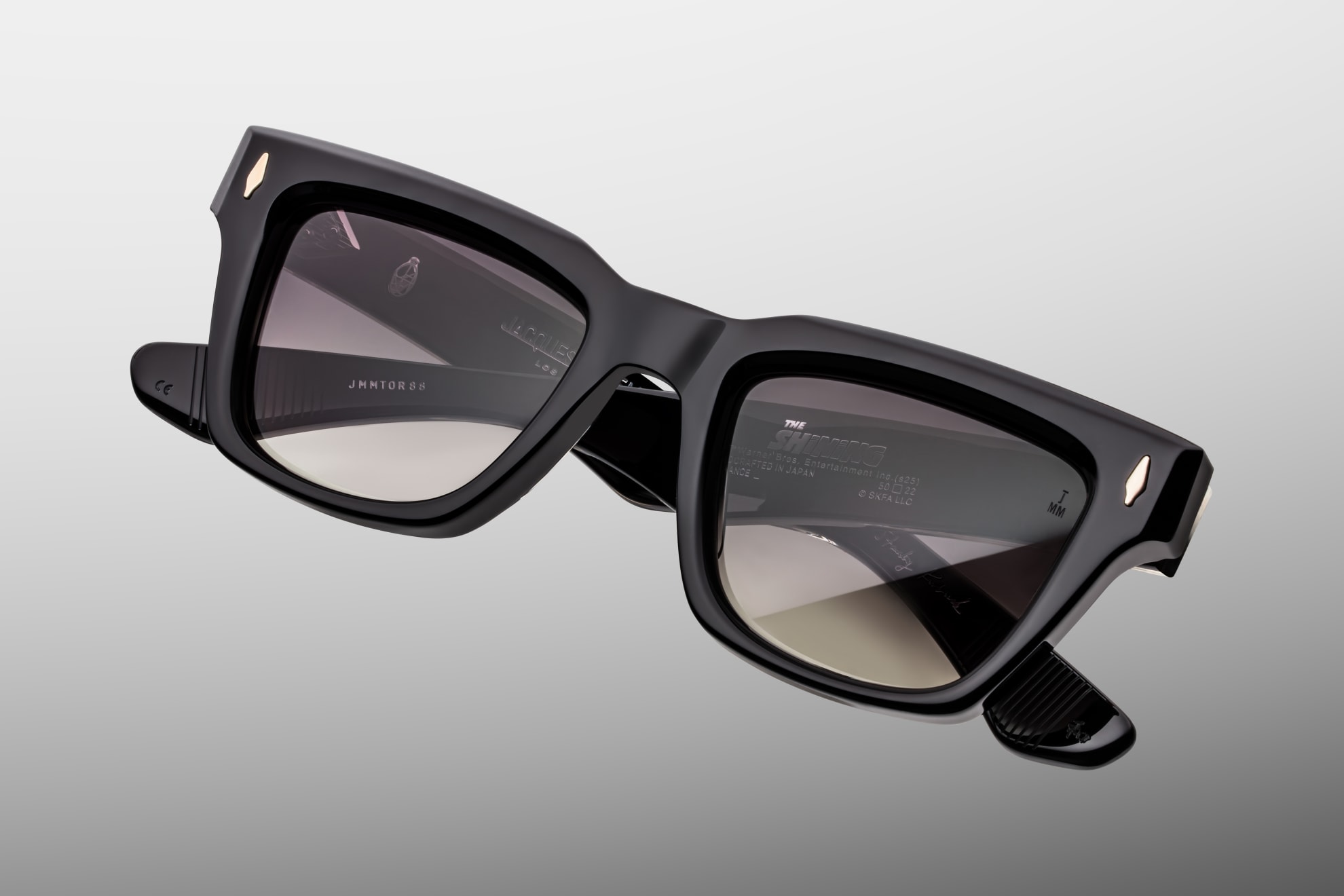 Sunglasses Model Torrance in Color Black with Crescent Gradient lenses from Jacques Marie Mage's stanley Kubrick Special colelction