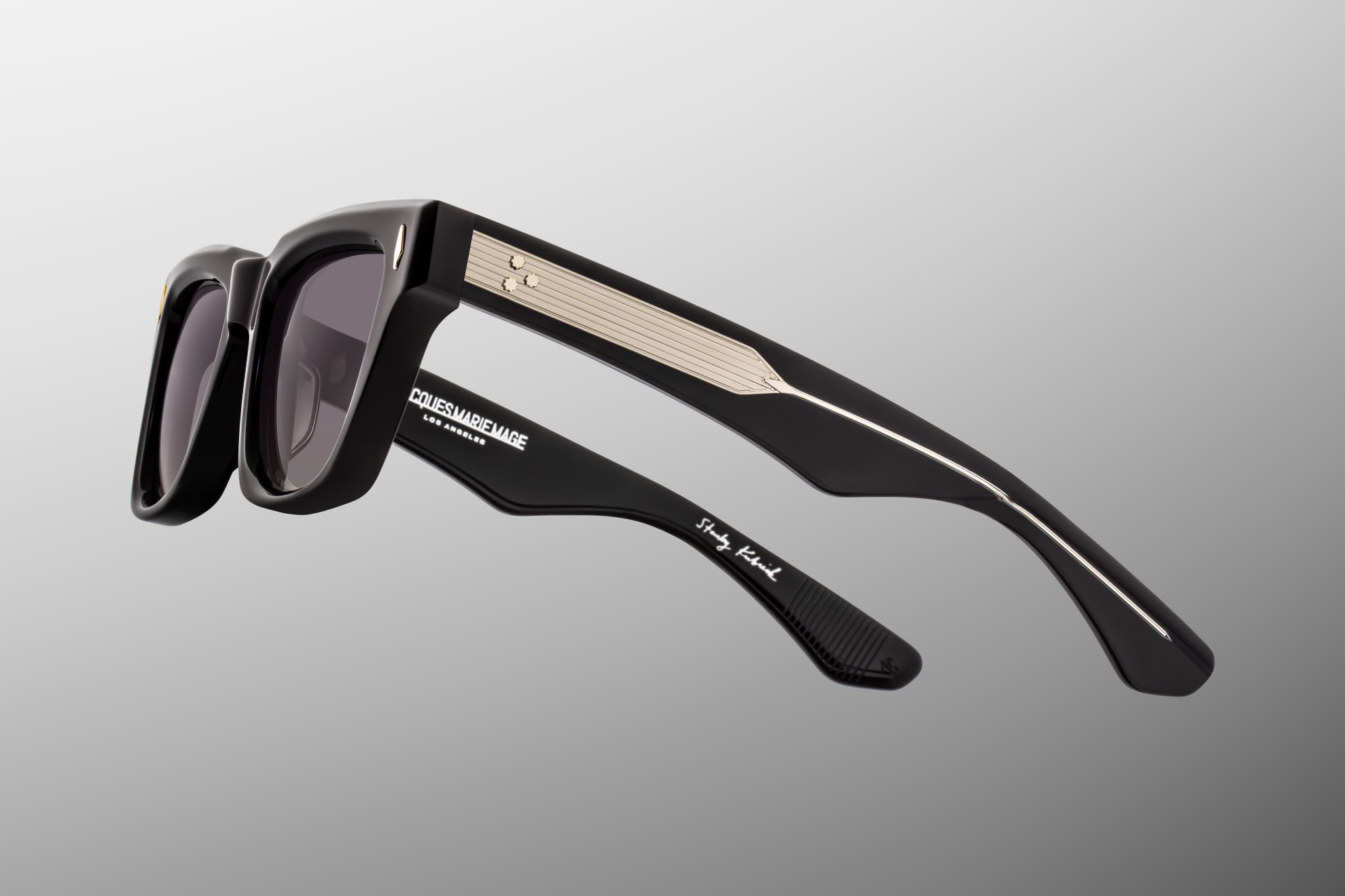 Sunglasses Model Torrance in Color Black with Crescent Gradient lenses from Jacques Marie Mage's stanley Kubrick Special colelction