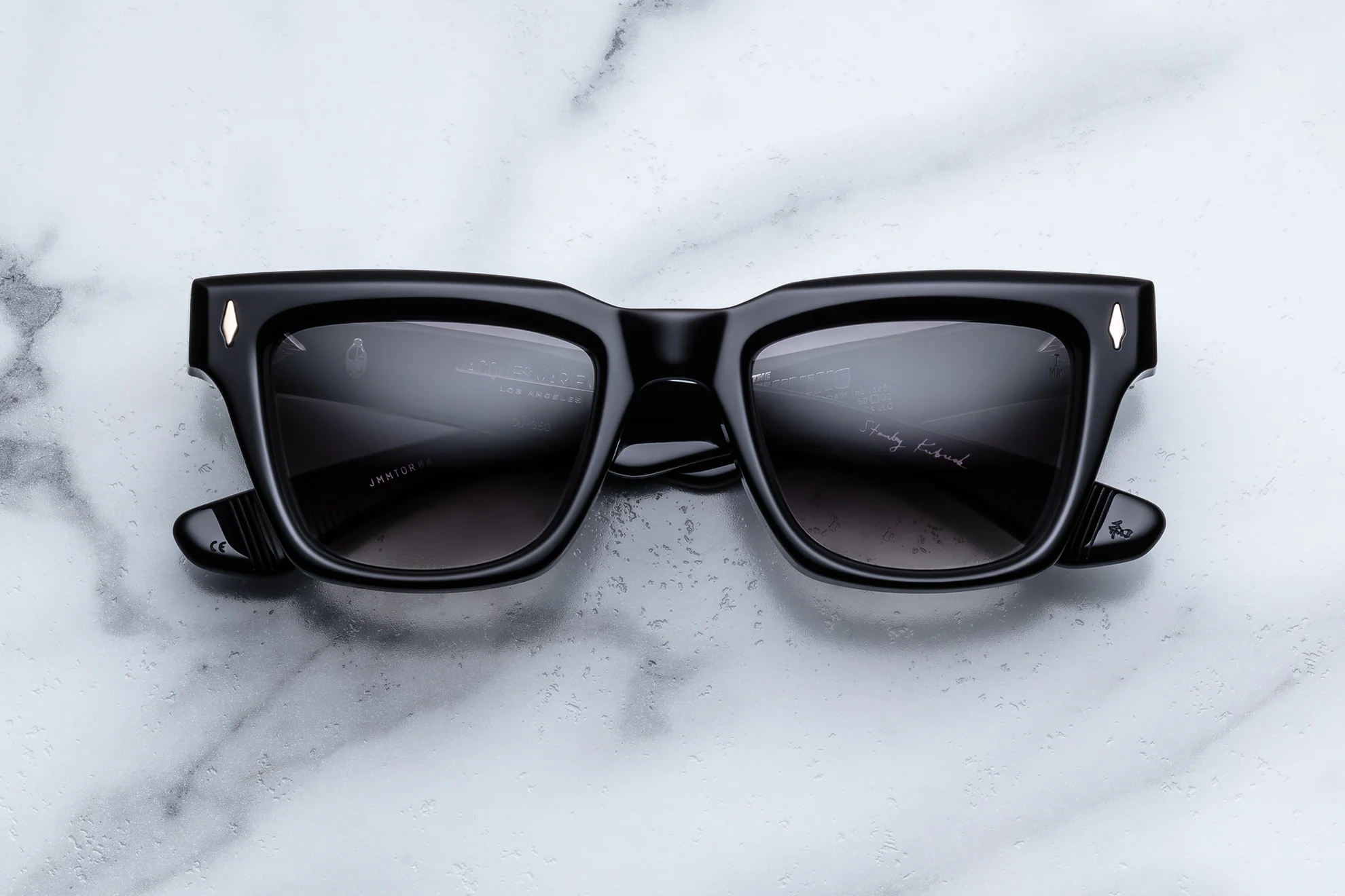 Sunglasses Model Torrance in Color Black with Crescent Gradient lenses from Jacques Marie Mage's stanley Kubrick Special colelction