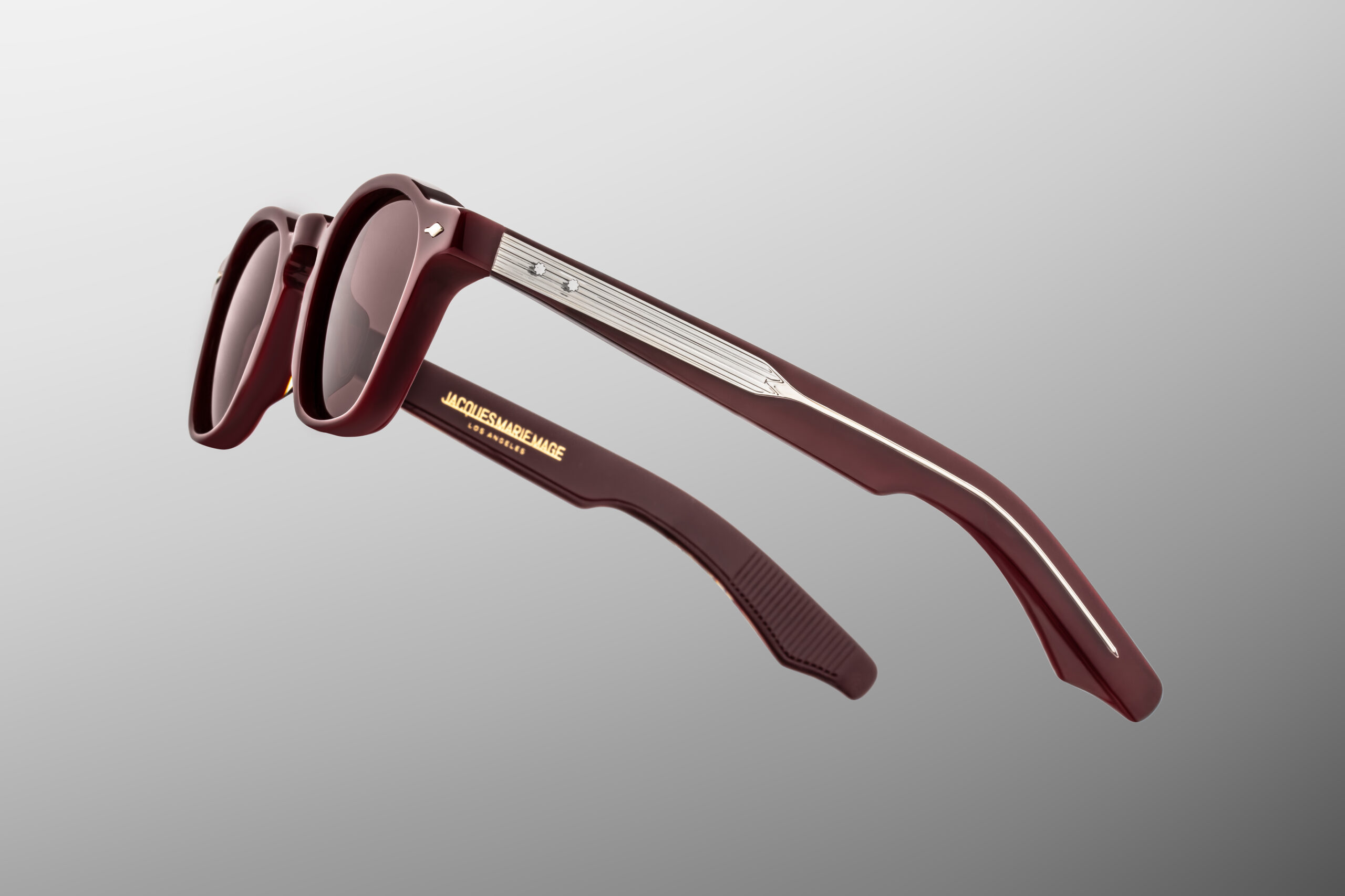 Sunglasses Model Zephirin in color Bordeaux Empire with deep brown lenses from Jacques Marie Mage