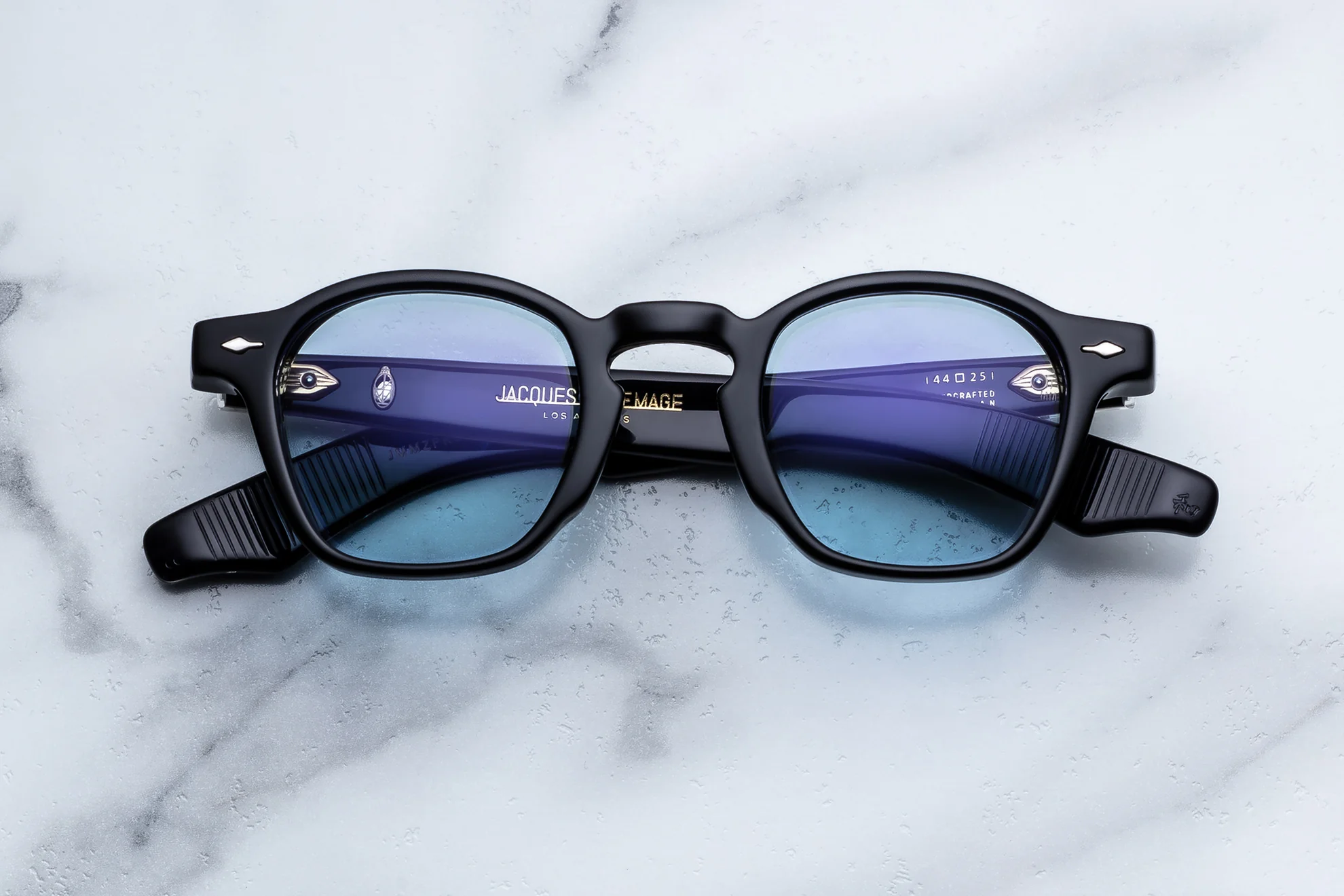 Sunglasses Model Zephirin in Color Obscure with Serene Blue lenses from Jacques Marie Mage