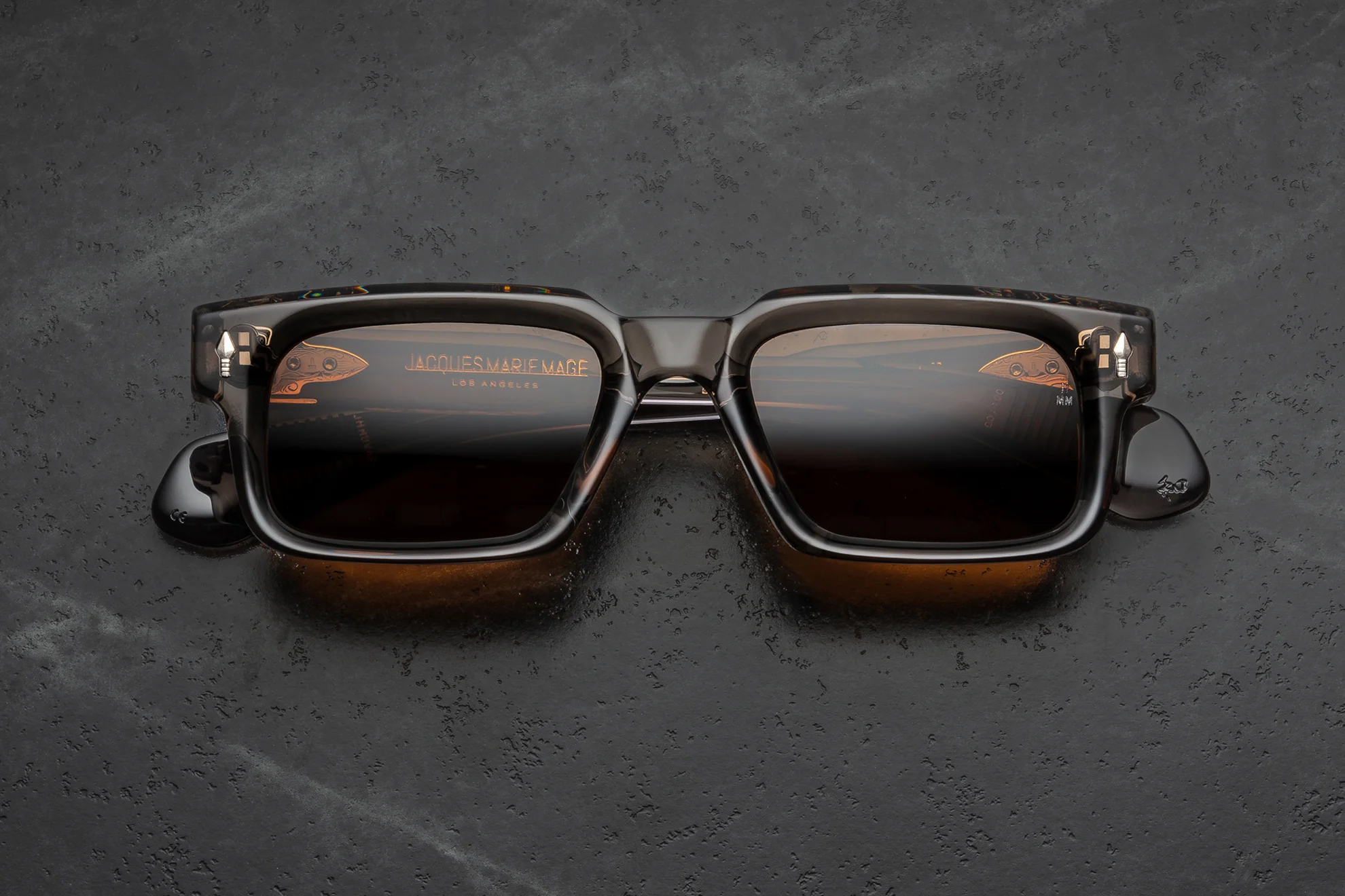 Sunglasses Model Belvedere in Color tempest with Golden Amber lenses from Jacques Marie Mage's Last Frontier Special collection