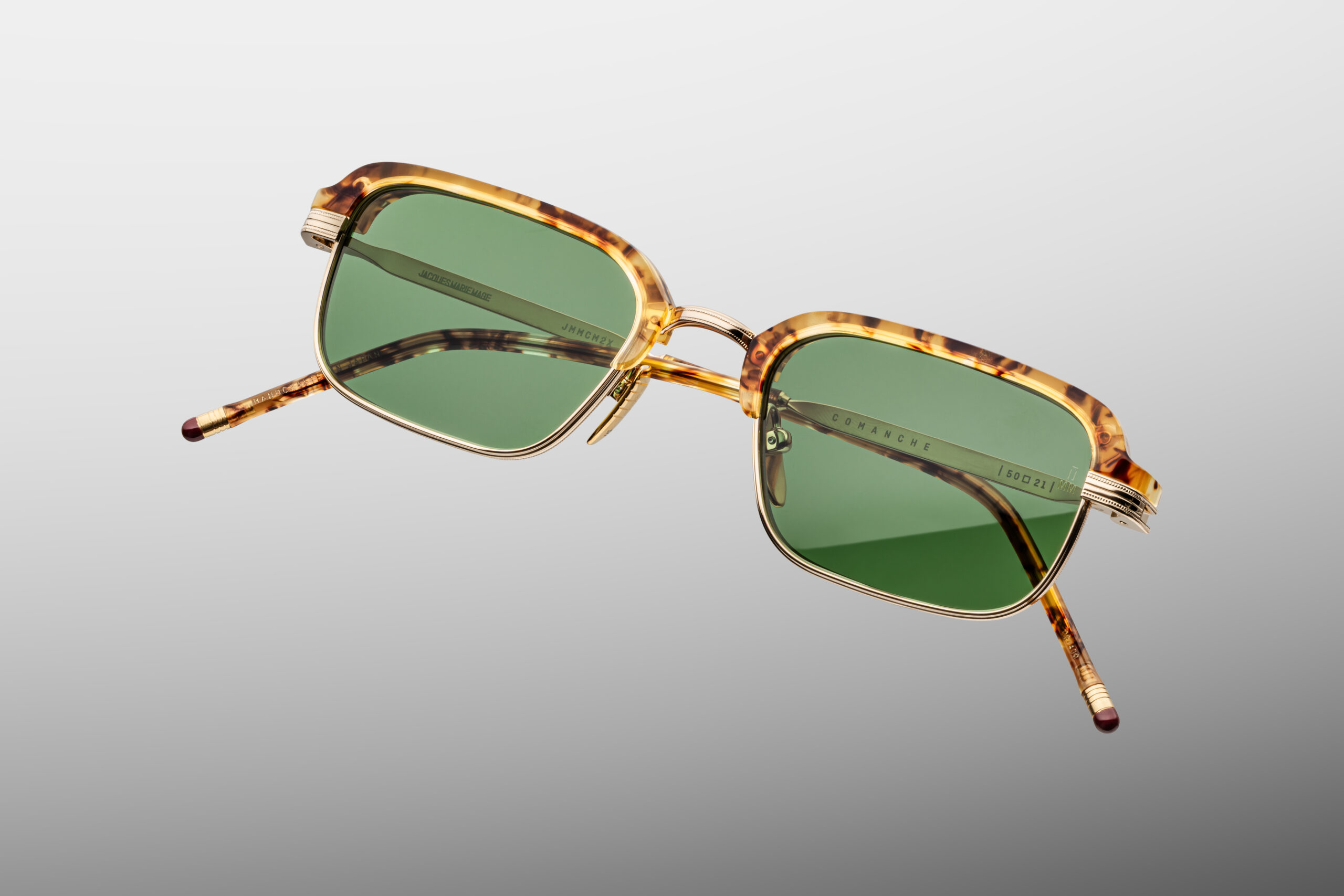 Sunglasses Model Commanche in Color VIntage Tortoise with Vintage Green lenses from Jacques Marie Mage