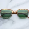 Sunglasses Model Commanche in Color VIntage Tortoise with Vintage Green lenses from Jacques Marie Mage