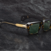 Sunglasses Model Dakota in Color Castor with Pure Green lenses from Jacques Marie Mage's Last Frontier Special collection