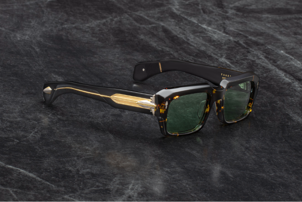 Sunglasses Model Dakota in Color Castor with Pure Green lenses from Jacques Marie Mage's Last Frontier Special collection