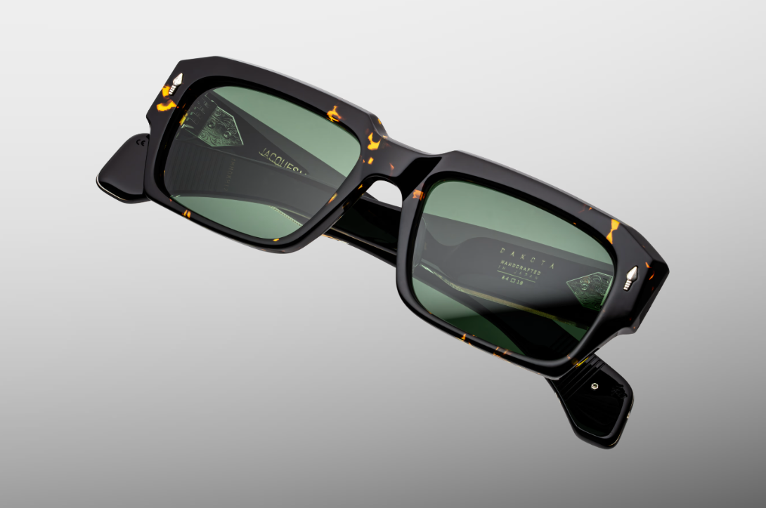 Sunglasses Model Dakota in Color Castor with Pure Green lenses from Jacques Marie Mage's Last Frontier Special collection