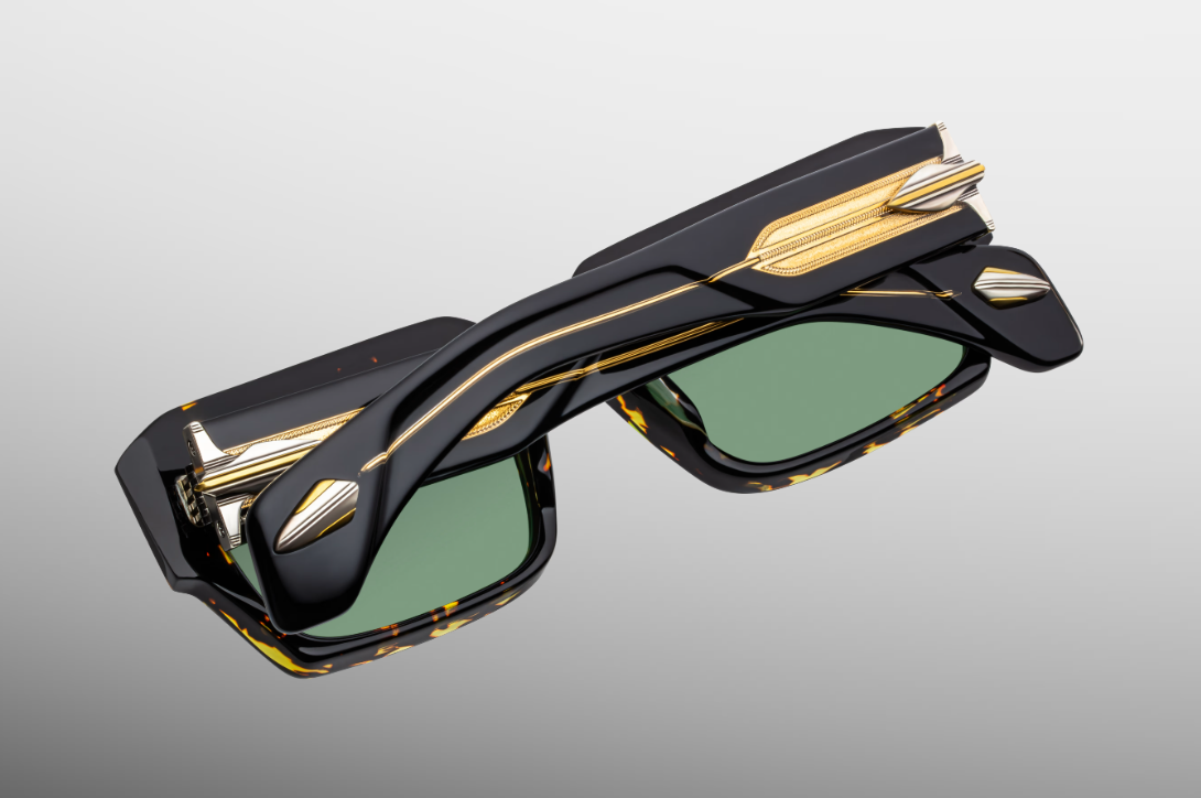 Sunglasses Model Dakota in Color Castor with Pure Green lenses from Jacques Marie Mage's Last Frontier Special collection