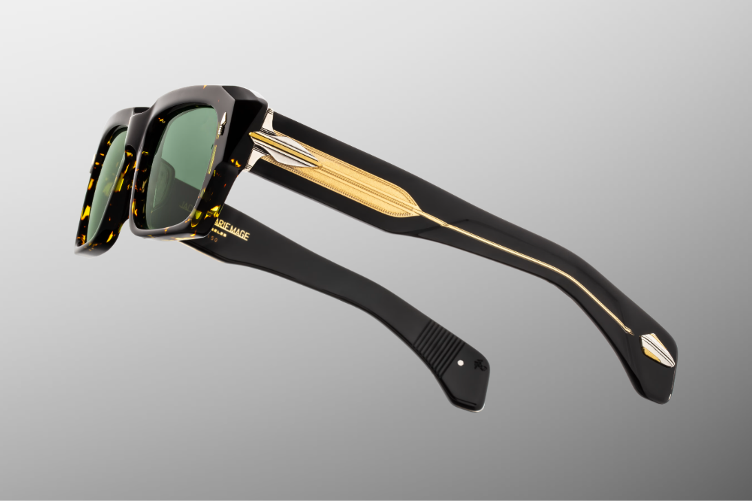 Sunglasses Model Dakota in Color Castor with Pure Green lenses from Jacques Marie Mage's Last Frontier Special collection