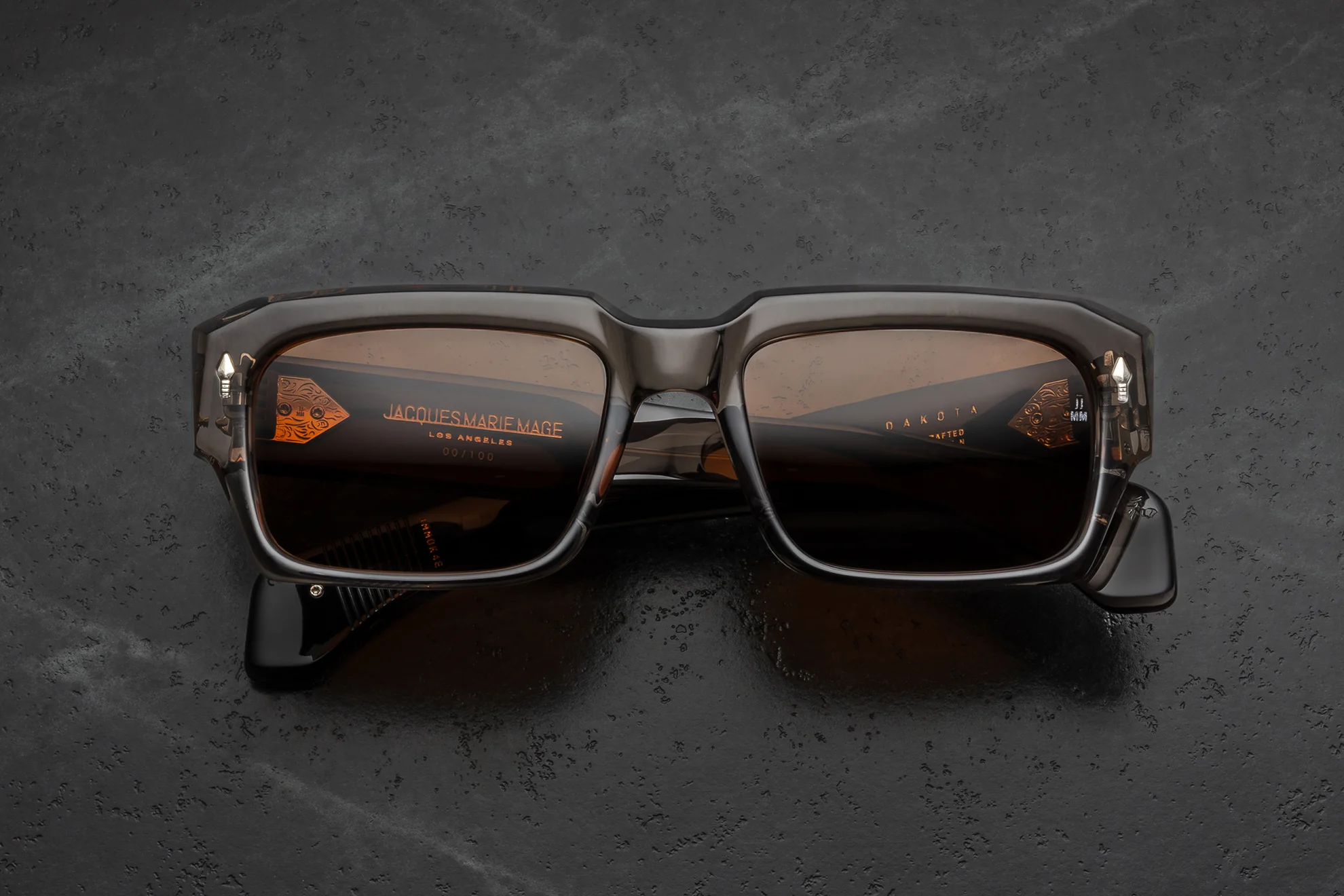 Sunglasses Model Dakota in Color tempest with Golden Amber lenses from Jacques Marie Mage's Last Frontier Special collection