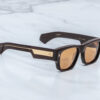 Sunglasses Model Dino in color Walnut with Orange lenses from Jacques Marie Mage