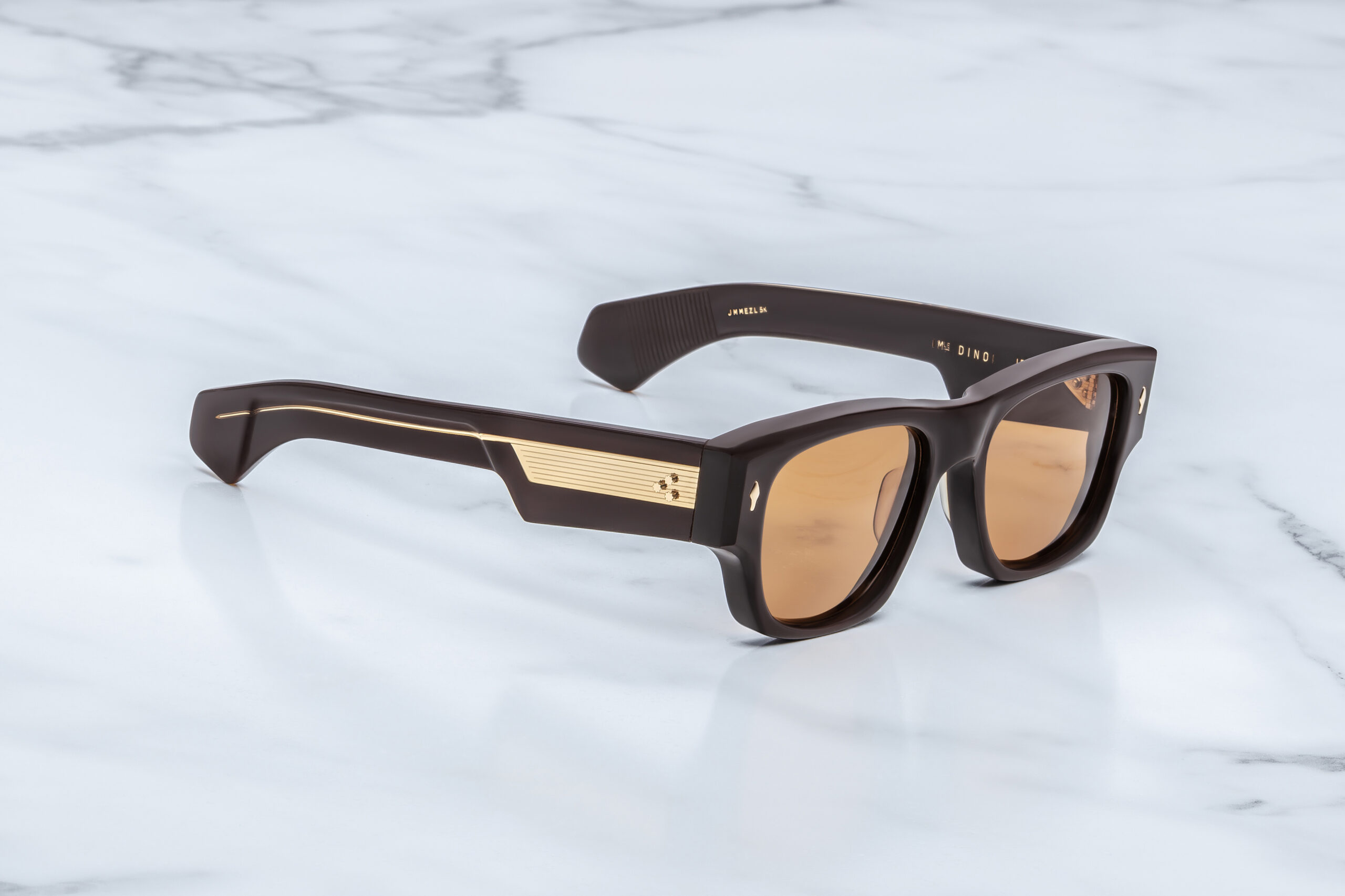 Sunglasses Model Dino in color Walnut with Orange lenses from Jacques Marie Mage