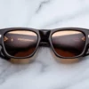 Sunglasses Model Dino in color Walnut with Orange lenses from Jacques Marie Mage