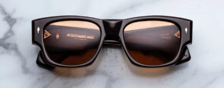 Sunglasses Model Dino in color Walnut with Orange lenses from Jacques Marie Mage