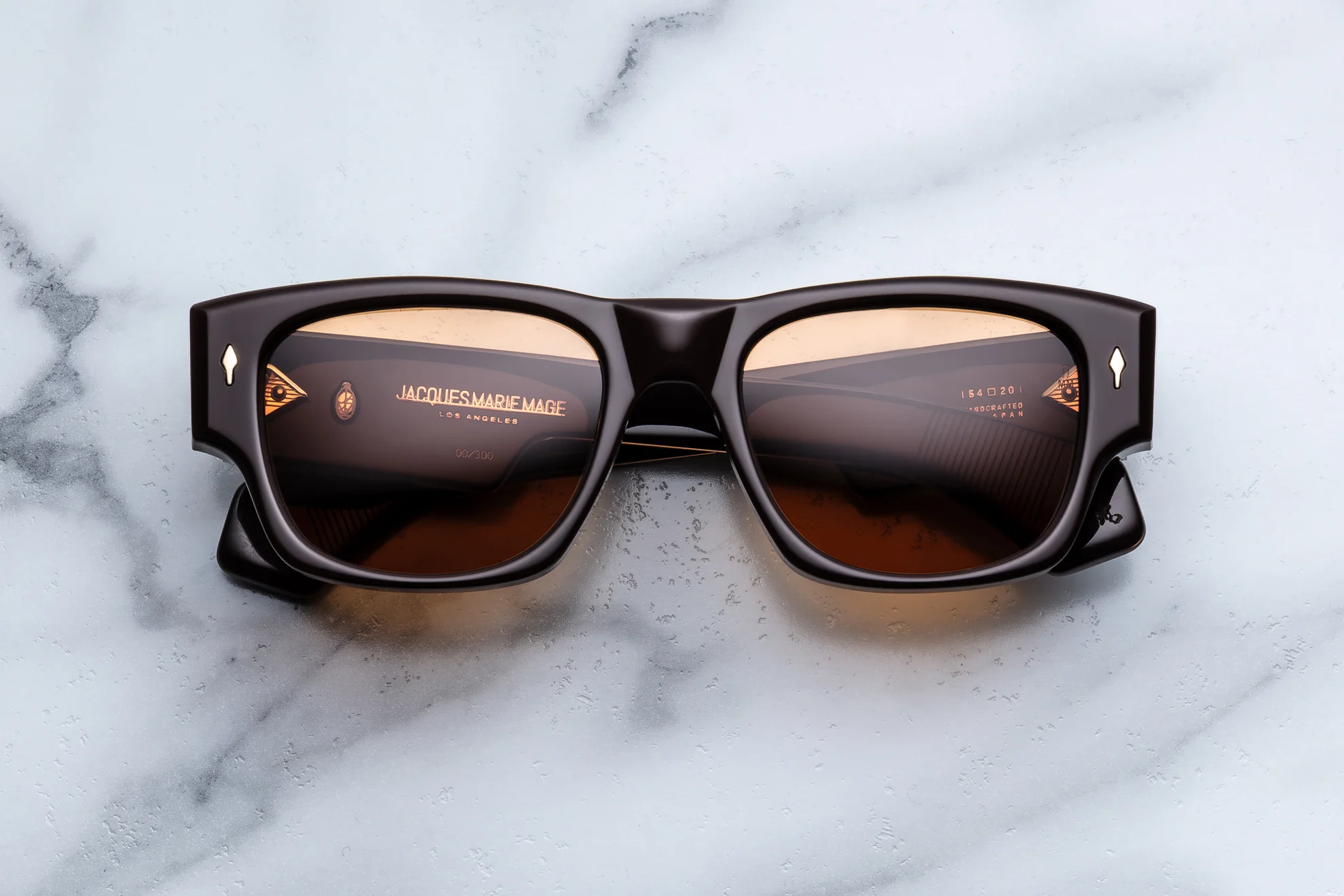 Sunglasses Model Dino in color Walnut with Orange lenses from Jacques Marie Mage