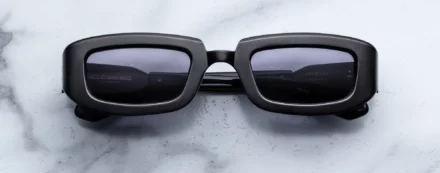 Sunglasses Model Ryder in Color Black with Charcoal lenses from Jacques Marie Mage