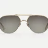 Sunglasses Model Archives in Color Grey Gold with Green Gradient lenses from Ahlem