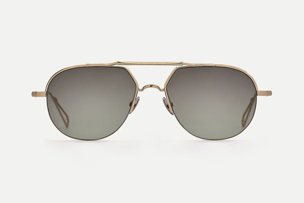 Sunglasses Model Archives in Color Grey Gold with Green Gradient lenses from Ahlem