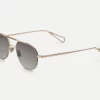 Sunglasses Model Archives in Color Grey Gold with Green Gradient lenses from Ahlem