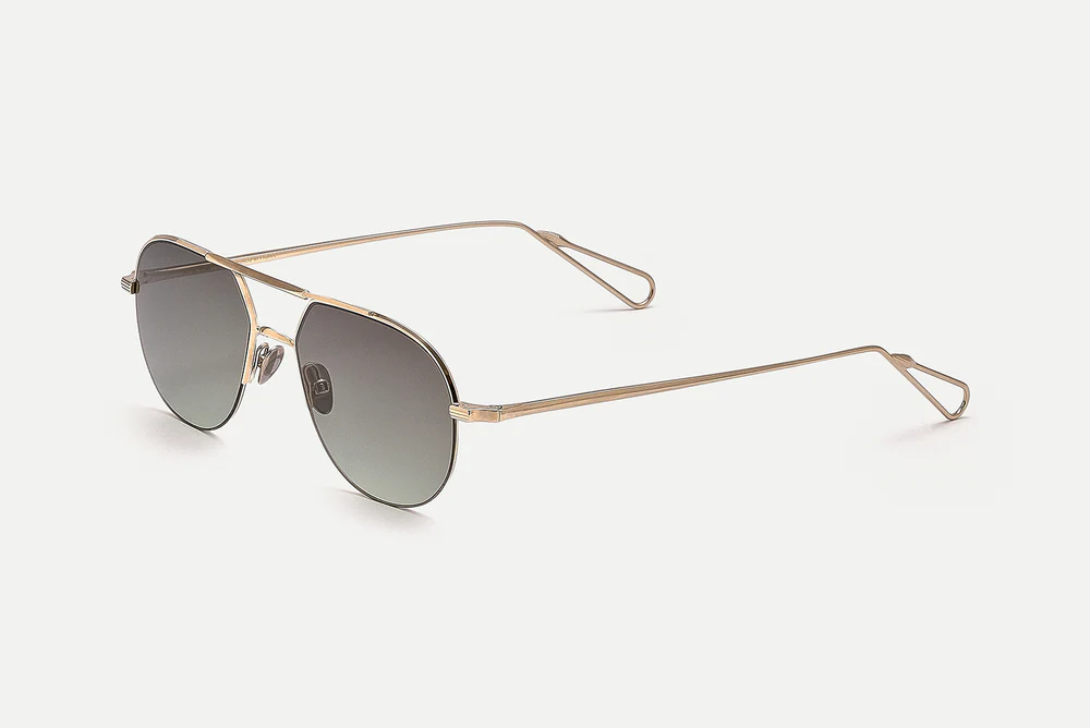 Sunglasses Model Archives in Color Grey Gold with Green Gradient lenses from Ahlem