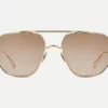 Sunglasses Model Addy 19 in Color Gold with Brown Gradient lenses from Ahlem