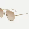 Sunglasses Model Addy 19 in Color Gold with Brown Gradient lenses from Ahlem