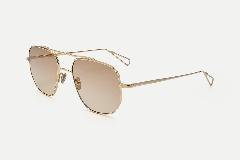 Sunglasses Model Addy 19 in Color Gold with Brown Gradient lenses from Ahlem