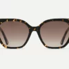 Sunglasses Model Marguerite in Color Yellow Turtle with Smoke Gradient lenses from Ahlem