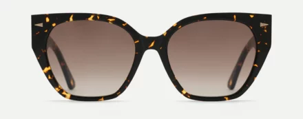 Sunglasses Model Marguerite in Color Yellow Turtle with Smoke Gradient lenses from Ahlem