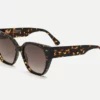 Sunglasses Model Marguerite in Color Yellow Turtle with Smoke Gradient lenses from Ahlem