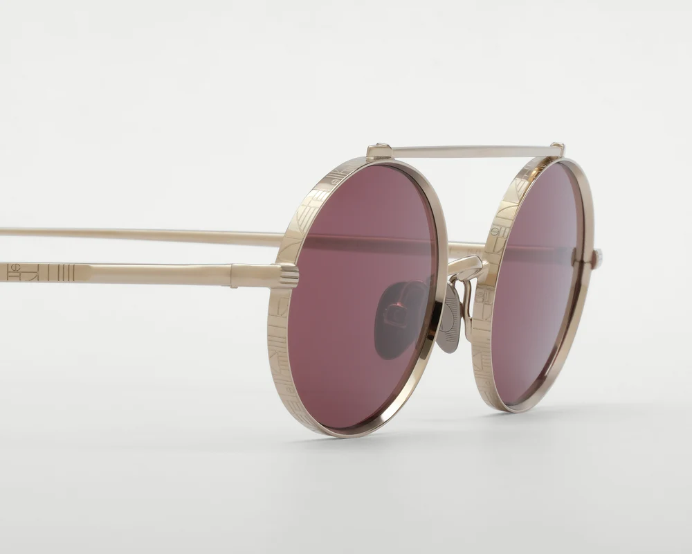 Sunglasses Model Turbigo in Grey Gold with Plum lenses from Ahlem