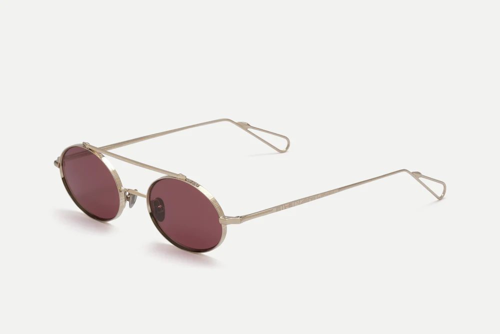 Sunglasses Model Turbigo in Grey Gold with Plum lenses from Ahlem