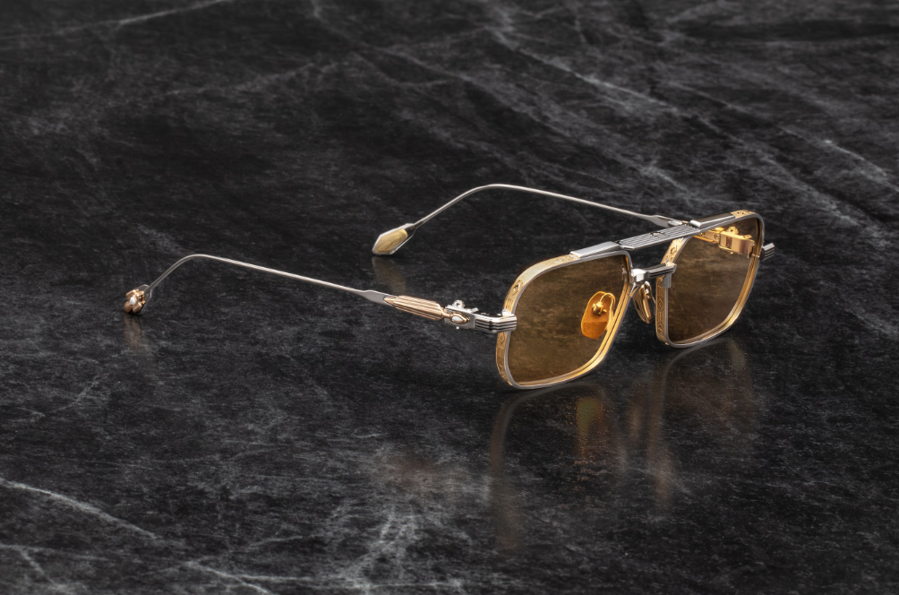 Sunglasses Model Deaver in Color Electrum With Dandelion lenses from Jacques Marie Mage's Last Frontier collection