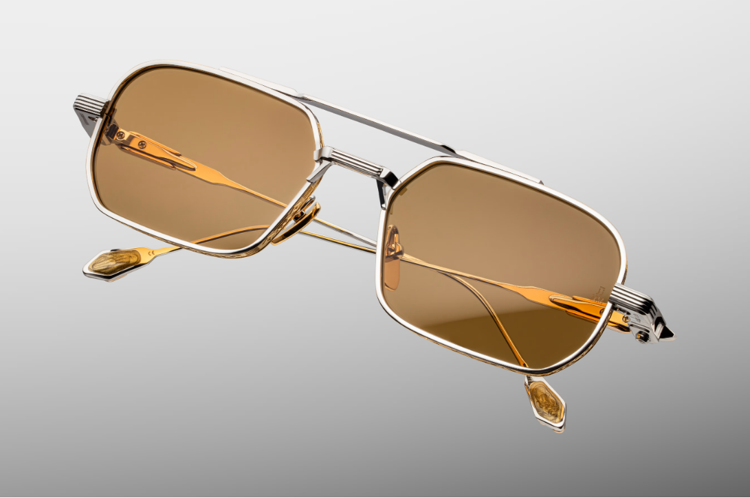 Sunglasses Model Deaver in Color Electrum With Dandelion lenses from Jacques Marie Mage's Last Frontier collection