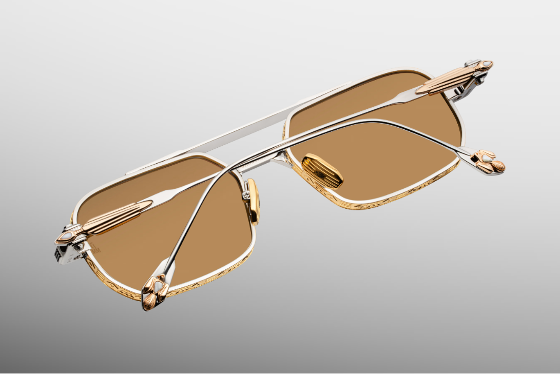 Sunglasses Model Deaver in Color Electrum With Dandelion lenses from Jacques Marie Mage's Last Frontier collection